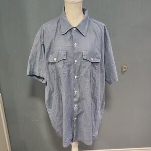 Dickies Vintage 80's Chambray Denim Short Sleeve Buttondown Shirt USAMade Cotton